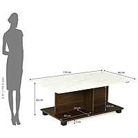 Nilkamal Luca Coffee Table (Legno Oak & Frosty White)