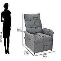 Nilkamal Electro 1 Seater Electric Recliner Sofa (Dark Grey)