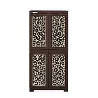 Nilkamal Freedom Mini Medium (FMM) Star Plastic Storage Cabinet (Weathered Brown & Biscuit)