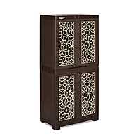 Nilkamal Freedom Mini Medium (FMM) Star Plastic Storage Cabinet (Weathered Brown & Biscuit)