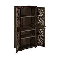 Nilkamal Freedom Mini Medium (FMM) Star Plastic Storage Cabinet (Weathered Brown & Biscuit)