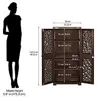 Nilkamal Freedom Mini Medium (FMM) Star Plastic Storage Cabinet (Weathered Brown & Biscuit)