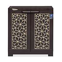 Nilkamal Freedom Star Small (FMSSTAR) Plastic Storage Cabinet (Weather Brown & Biscuit)