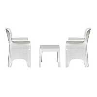 Nilkamal Breeze Outdoor Set of 1 Center Table with Glass and 2 Chairs with Cushion