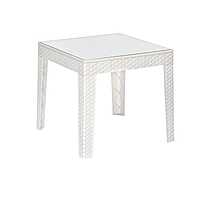 Nilkamal Breeze Outdoor Set of 1 Center Table with Glass and 2 Chairs with Cushion