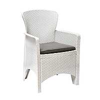 Nilkamal Breeze Outdoor Set of 1 Center Table with Glass and 2 Chairs with Cushion