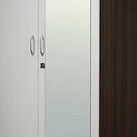 Nilkamal Mozart 4 Door Mirror Wardrobe (Walnut / White)