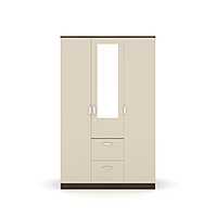 Nilkamal Mozart 3 Door Mirror Wardrobe (Walnut / White)