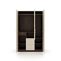 Nilkamal Mozart 3 Door Mirror Wardrobe (Walnut / White)