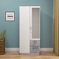 Nilkamal Marbito 2 Door Wardrobe With Mirror (White)