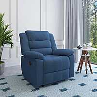 Nilkamal Sierra 1 Seater Manual Recliner Sofa (Blue)