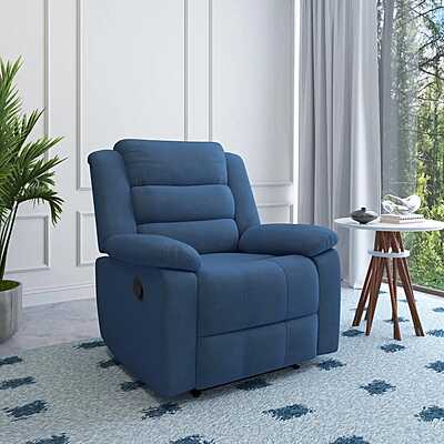 Nilkamal Sierra 1 Seater Manual Recliner Sofa (Blue)