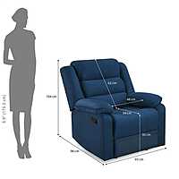 Nilkamal Sierra 1 Seater Manual Recliner Sofa (Blue)