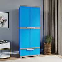 Nilkamal Freedom FMDR 1B Plastic Storage Cabinet with 1 Drawer (Deep Blue / Grey)
