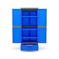 Nilkamal Freedom FMDR 1B Plastic Storage Cabinet with 1 Drawer (Deep Blue / Grey)