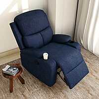 Nilkamal Matt 1 Seater Fabric Manual Recliner (Blue)