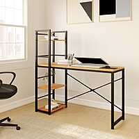 Nilkamal Dalton Desk with Bookshelf (Teak)