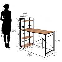 Nilkamal Dalton Desk with Bookshelf (Teak)