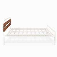 Nilkamal Nova Metal King Bed (Ivory/Walnut)