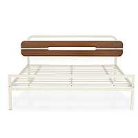 Nilkamal Nova Metal King Bed (Ivory/Walnut)