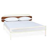 Nilkamal Nova Metal King Bed (Ivory/Walnut)