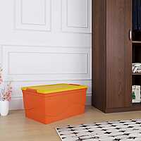 Nilkamal 50 Litre Multipurpose Storage Box with Lid (Orange and Yellow)