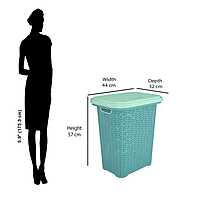 Nilkamal Elegance Laundry Basket 50 Litre with Lid (Sapphire Blue & Sea Blue)