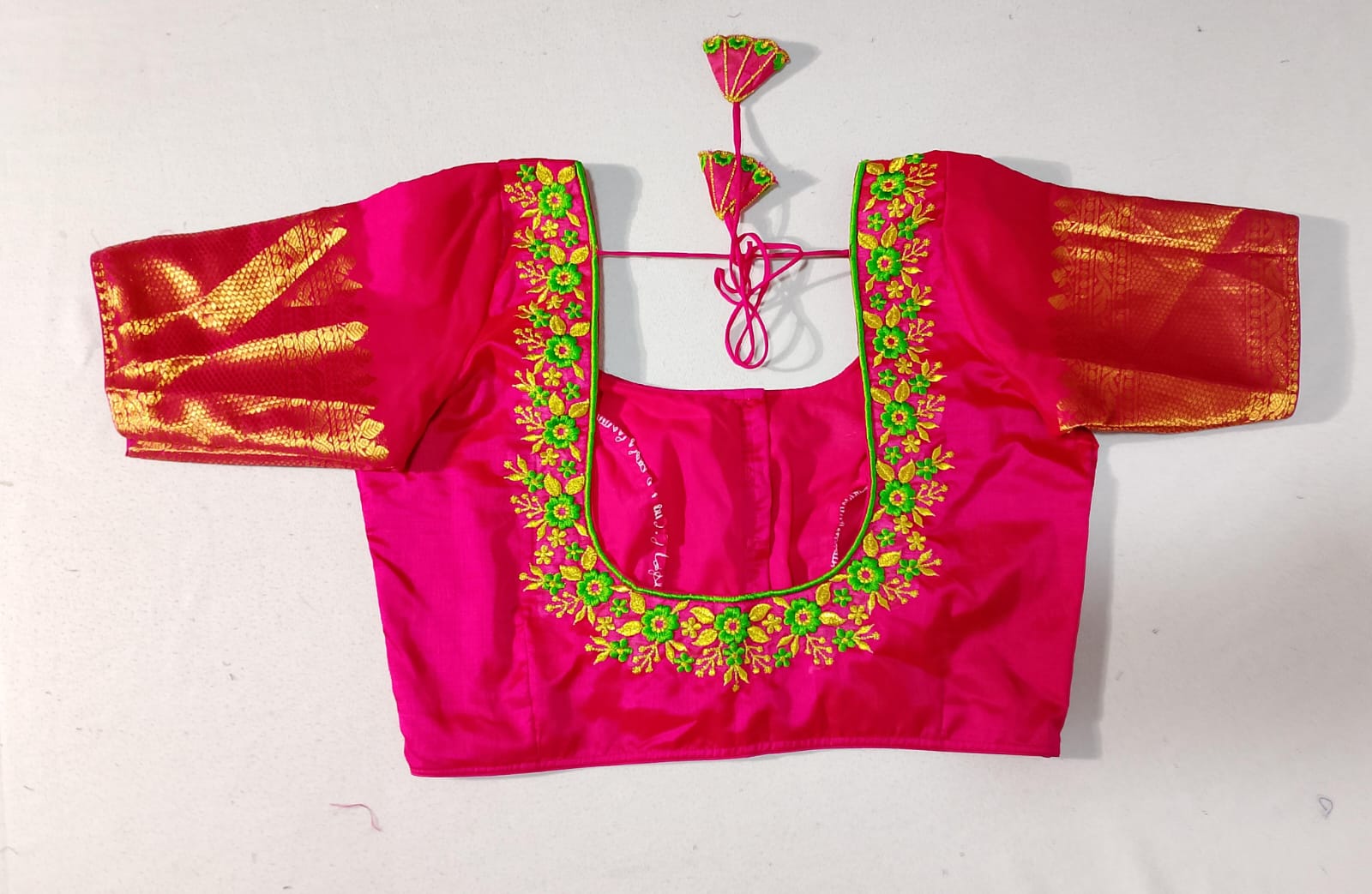 N361: Ready To Ship Beautiful Mangalagiri Saree With Stitched Embroidery Work Blouse N361: Ready To Ship Beautiful Mangalagiri Saree With Stitched Embroidery Work Blouse