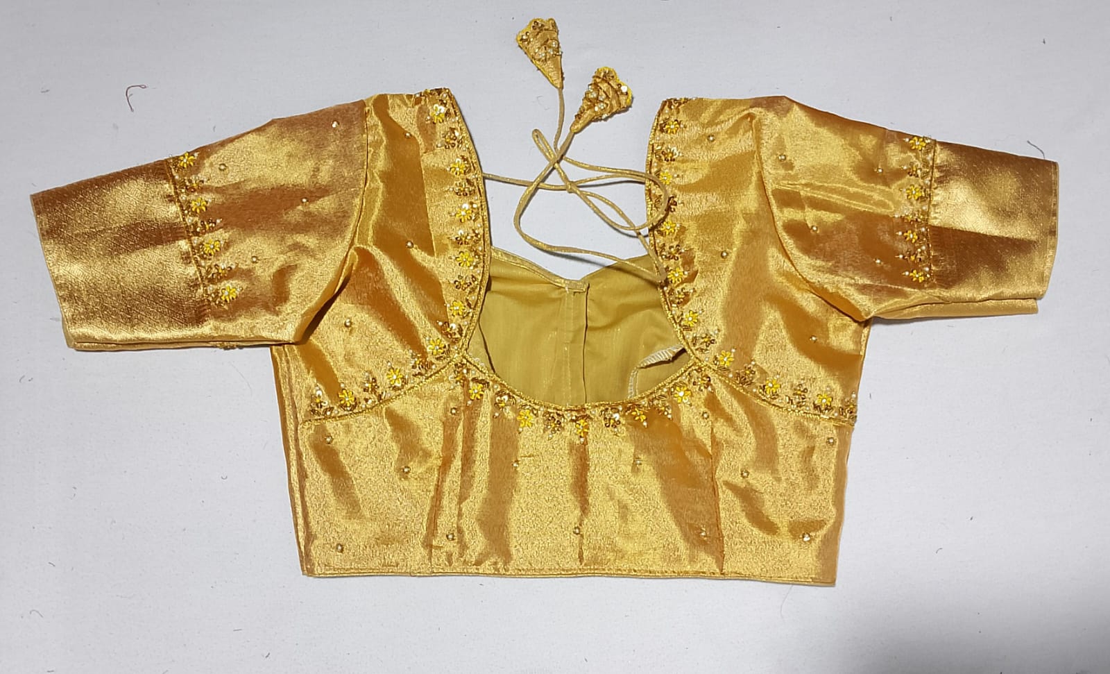 N364: Ready To Ship Beautiful Semi Kanchipattu Saree With Stitched Maggam Work Blouse