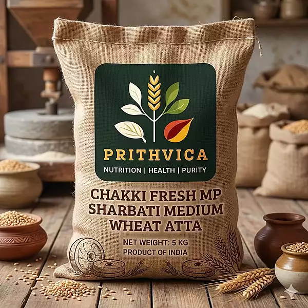 MP Sharbati Wheat Atta (Medium) - 5 kg