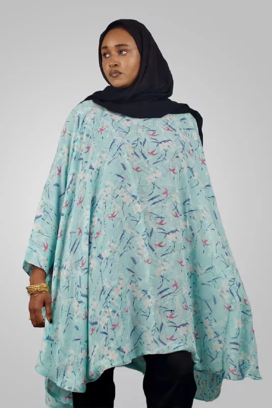 MINTY FLORAL CAPE