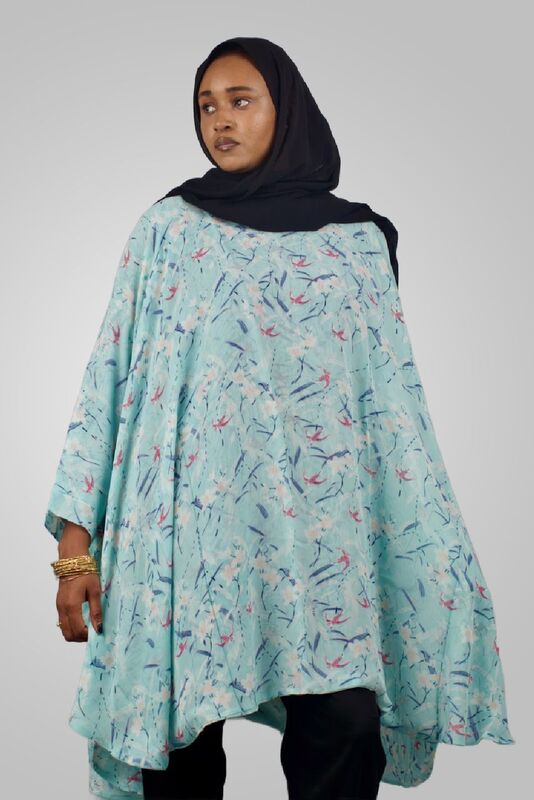 MINTY FLORAL CAPE