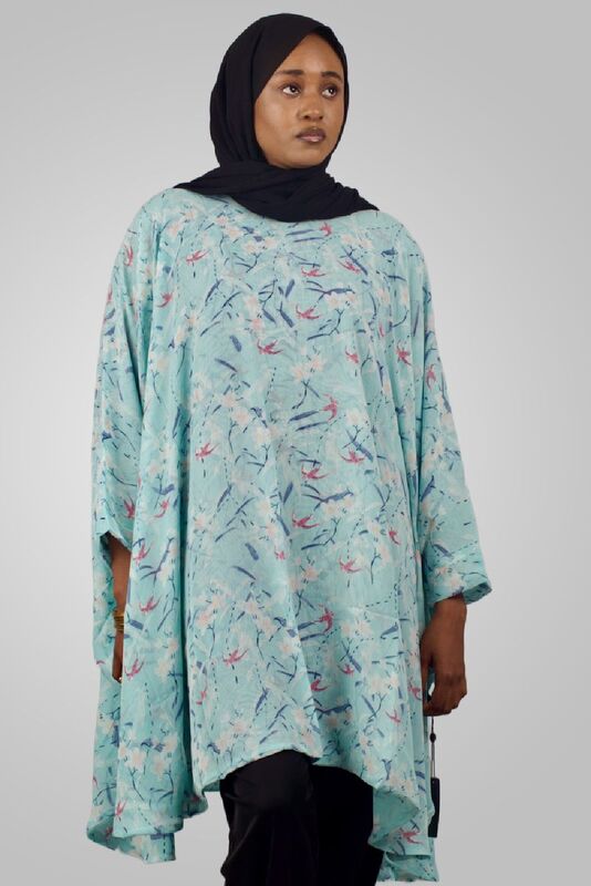 MINTY FLORAL CAPE