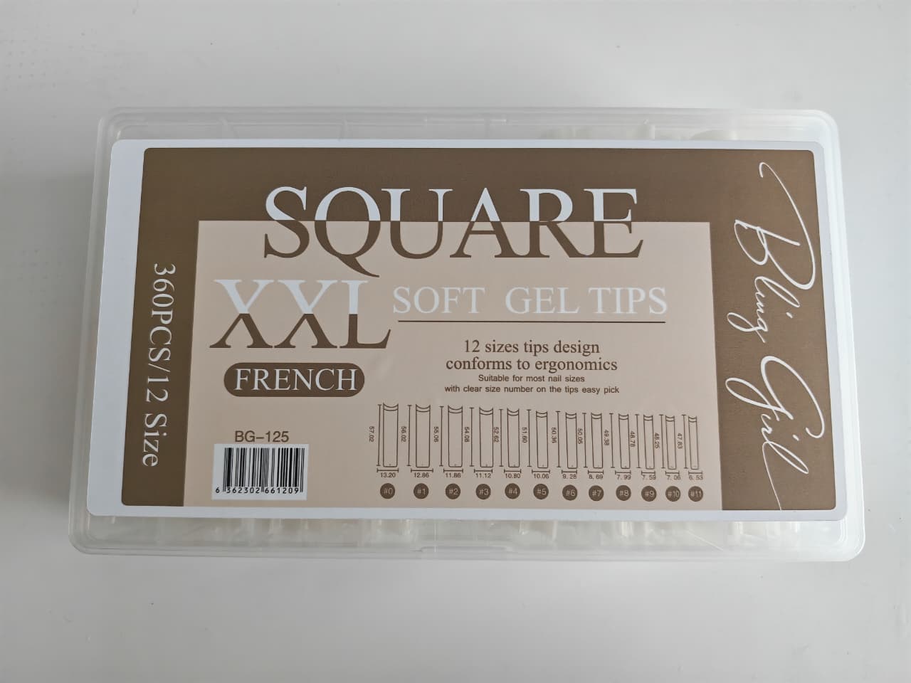 Bling Girl - Natural Soft Gel French Tips XXL
