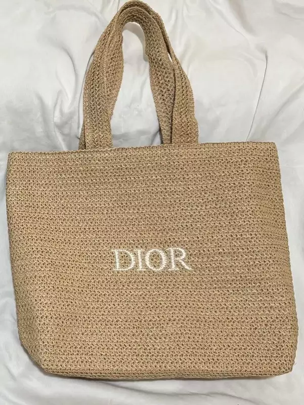 D!0r Raffia Tote Bag