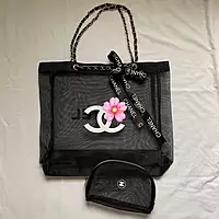 Ch@nel GWP Mesh Tote Bag with pouch