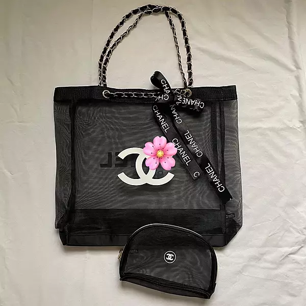 Ch@nel GWP Mesh Tote Bag with pouch