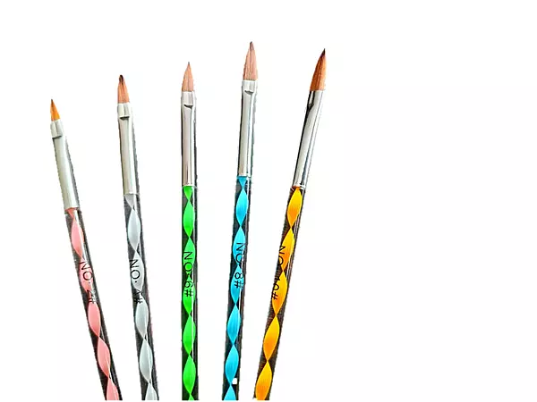Acrylic UV Gel Brush Set - Multicolour (5pc)
