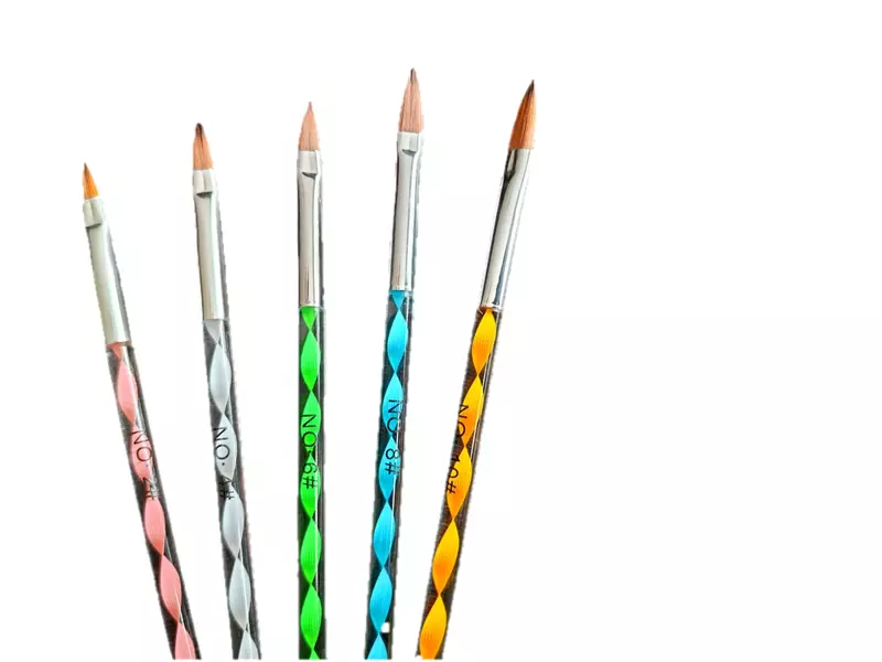 Acrylic UV Gel Brush Set - Multicolour (5pc)