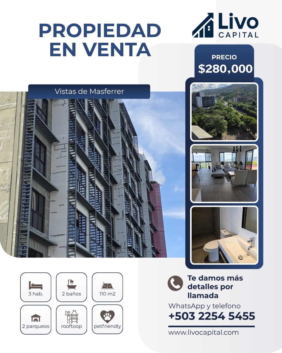 Venta de apartamento en Vistas de Masferrer -Escalón