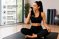 Eco hug | Premium Black Bamboo Gym Towel 35 x 74 cm |2 Pieces| Ultra Soft, Quick Dry & Highly Absorbent