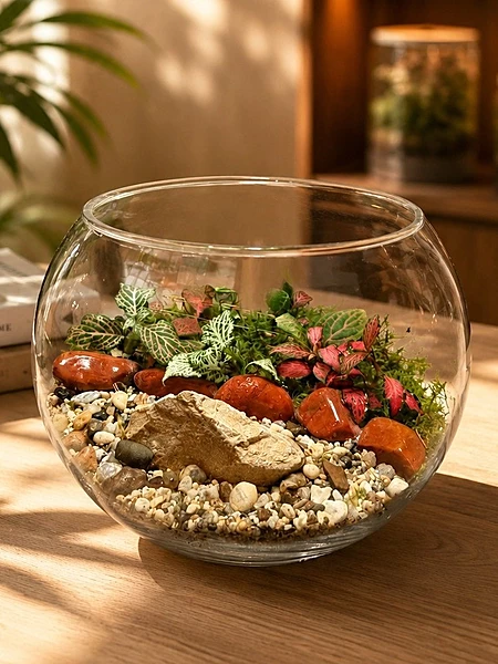 Fittonia Rock Garden Bowl Terrarium