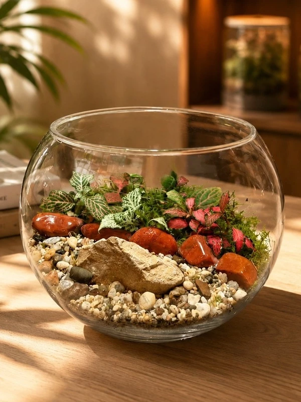 Fittonia Rock Garden Bowl Terrarium