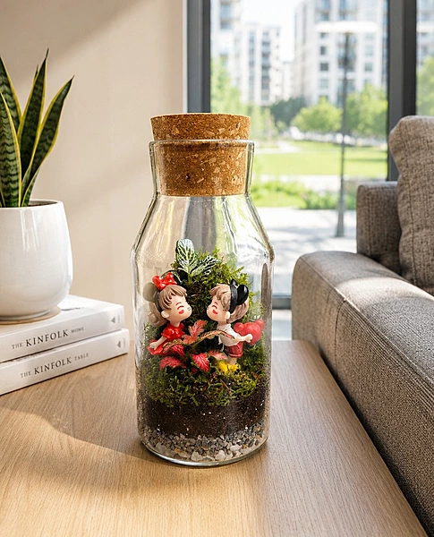 Love Story Cork Jar Terrarium