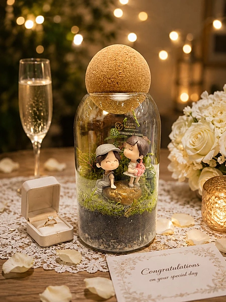 Forever Together Romantic Cork Terrarium