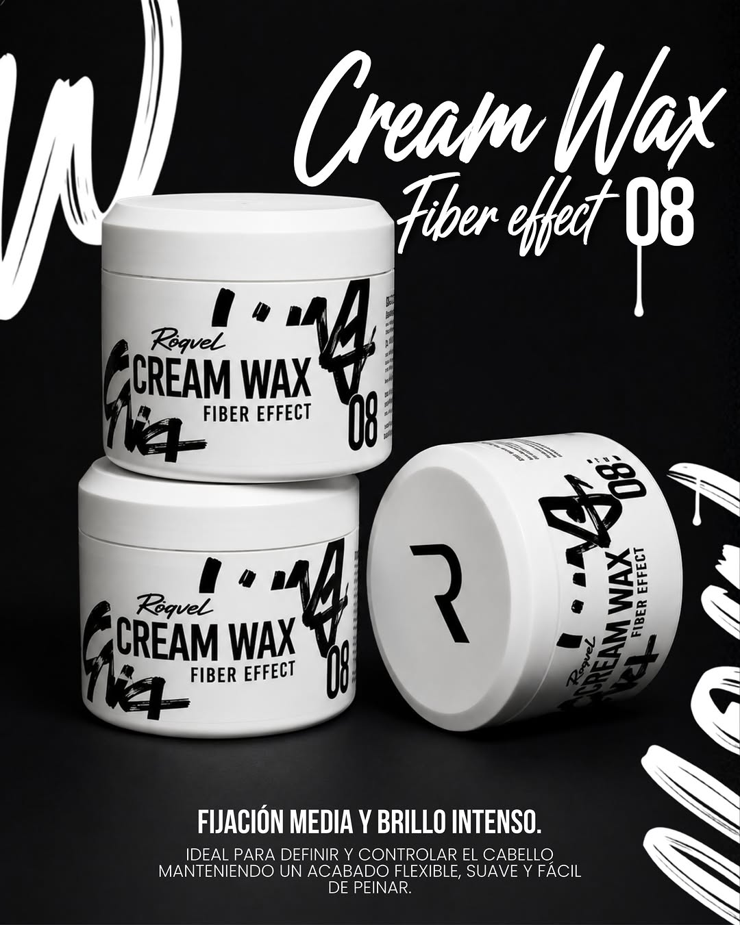 Roqvel Cream Wax 08 with fiber effect and spicy-sweet scent for all-day freshness