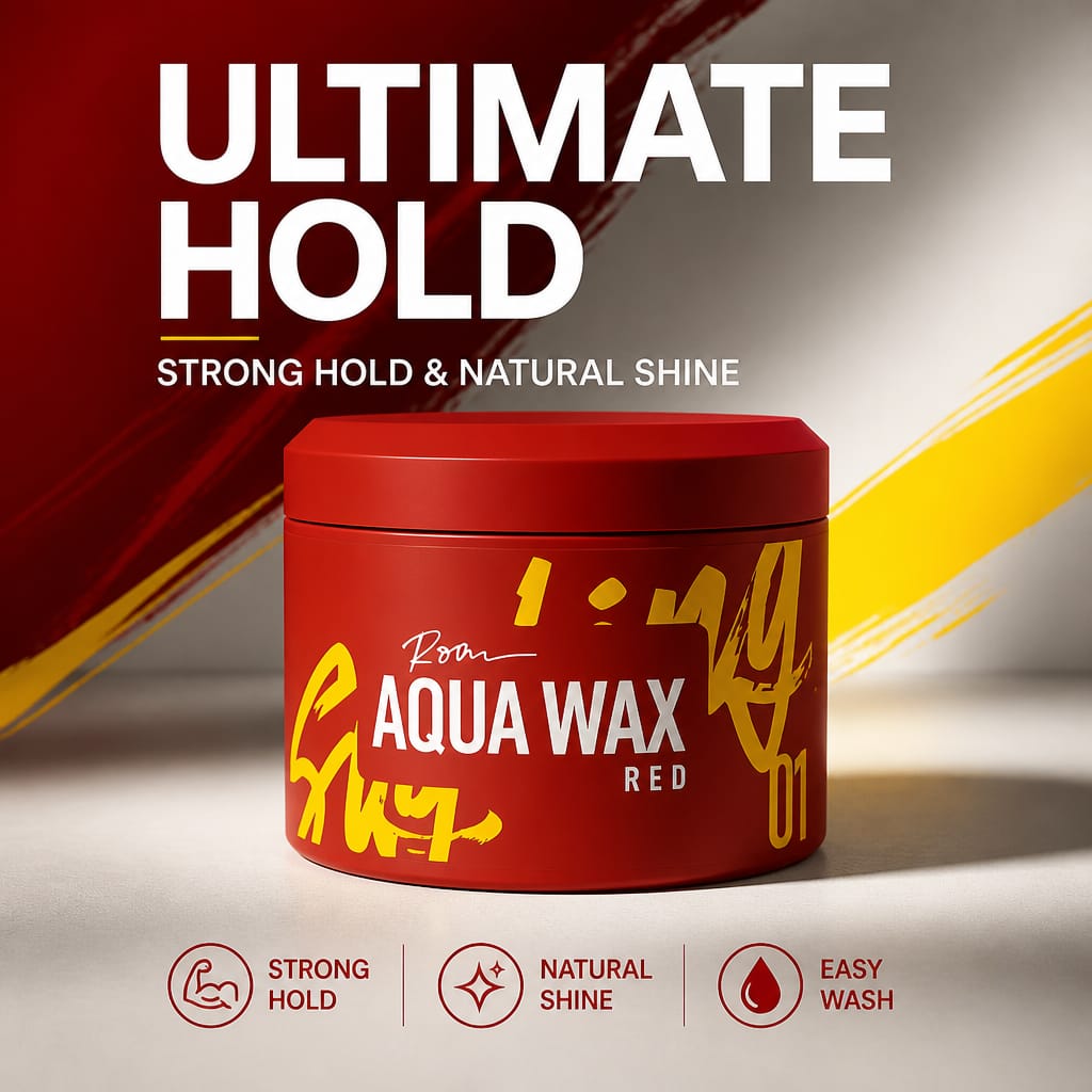 Roqvel Aqua Wax 01 Aqua Red water-based hair wax for strong hold and shine