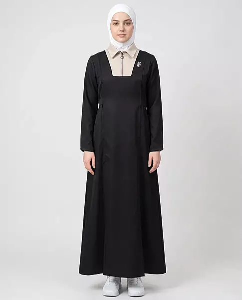 MODERN MUSE BOX PLEAT JILBAB BLACK