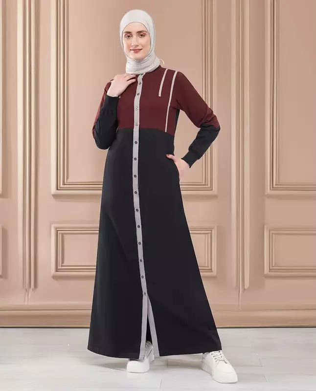 BROWN AND BLACK JILBAB