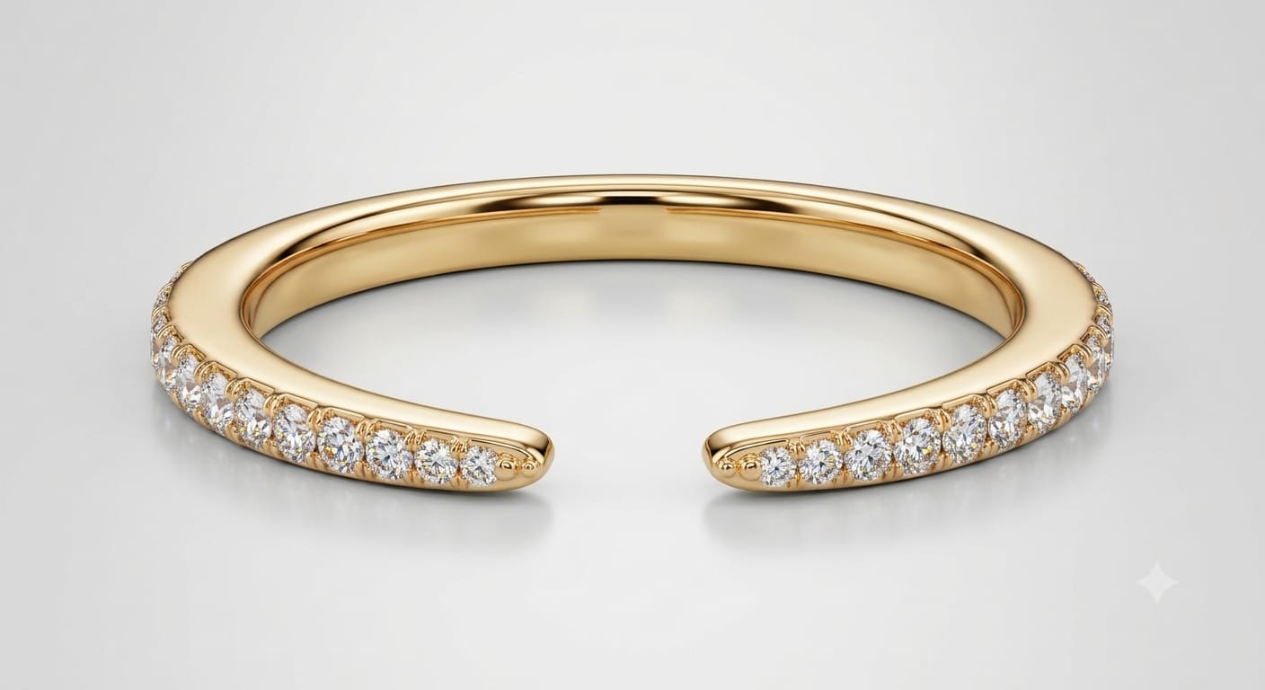 Kiran Open Pavé Diamond Ring